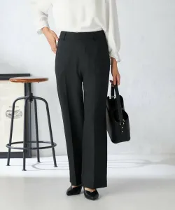 Прямые брюки из камвольной шерсти, пригодные для стирки, простые в уходе, влагоотводящие, быстросохнущие, эластичные Avv, цвет Black