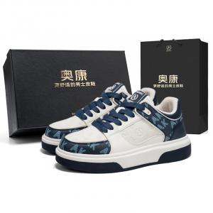 Мужские низкие скейтбордные кроссовки Air Force One Series в эксклюзивной коробке Aokang, denim синий-height increasing[height-increasing 7cm]