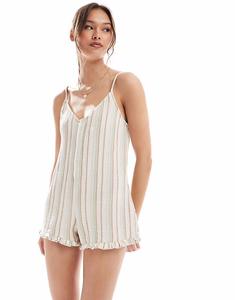 Пляжный комбинезон в полоску в стиле 70-х Cotton On, коралловый