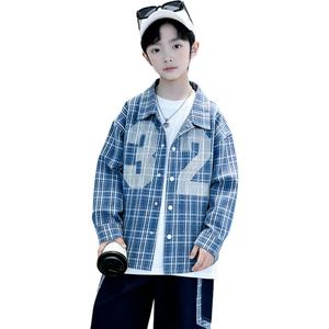 Рубашка с лацканами Grade School Casual Shirts Lapel Moderate EASTERN CAMEL, синий