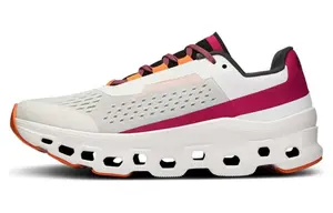Кроссовки On CloudmOnster White Red Women's, белый/красный