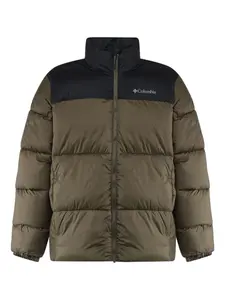 Пуховик с логотипом Columbia, зеленый