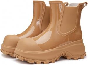 Женские резиновые сапоги Водонепроницаемые резиновые садовые сапоги Платформа Ботильоны Водонепроницаемые Нескользящие рыболовные сапоги для улицы Generic, Brown