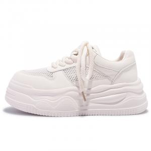 SNXR Нескользящие и износостойкие низкие кроссовки для скейтбординга, увеличивающие рост, женские, цвет "сырой белый"