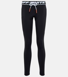Леггинсы с логотипом и жаккардом с низкой талией Off-White, черный
