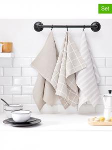 Today Набор из 3 кухонных полотенец "Essential Dune" бело-бежевого цвета - (Д)70 x (Ш)50 см