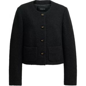 Пальто из бархата COACH, черный