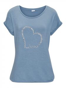 Рубашка с короткими рукавами светло-голубого цвета LASCANA