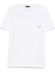 Fay футболка с вышитым логотипом, белый