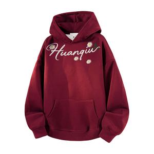 Толстовка Unisex Hooded Moderate Heavyweight HUANQIU, burgundy