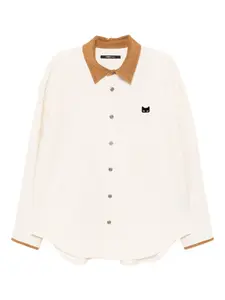 Вельветовая куртка-рубашка с вышивкой Songzio, кремовый