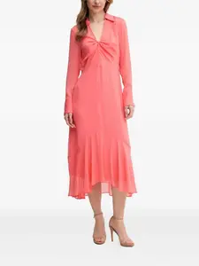 Платье с асимметричным подолом и перекрученным спереди DKNY, оранжевый