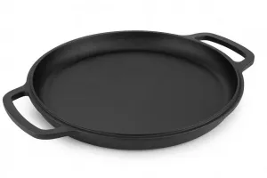Чугунная сковорода-гриль MAYSTERNYA - ø 26 x 6 см - Аксессуар для барбекю - Кухня на открытом воздухе - Выпечка - Форма для запекания - Подарок для барбекю - Матово-черный Maysternya