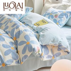 LUOLAI HOME Комплект постельного белья, 4 предмета, простыня на резинке 150×200 см, для матраса 200×230 см, MR Xiaomeihao, хлопок и молочный вельвет