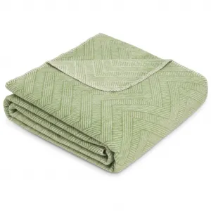 Плед для дома Плед Nazca в дизайне зигзаг Ibena, зеленый