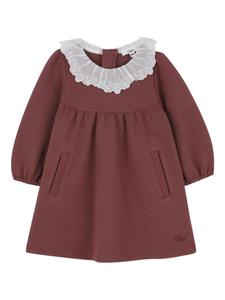 Chloé Kids платье с длинными рукавами и оборками, розовый