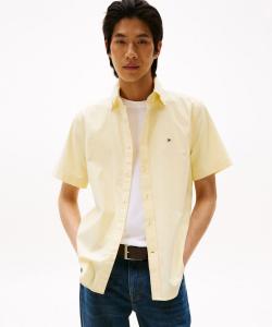 Рубашка с коротким рукавом из однотонной ткани Оксфорд