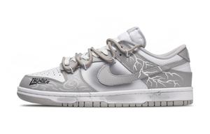 Nike Кроссовки для скейтбординга Dunk Son Of Flash, износостойкие, серо-белые, унисекс