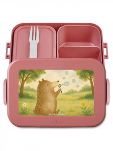 Mr. & Mrs. Panda Коробка из-под еды, медведь, мыльный пузырь, без слов, пастельно-красный цвет