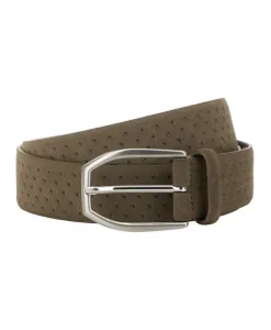 Ремень из замши с принтом Boggi Milano, бежевый