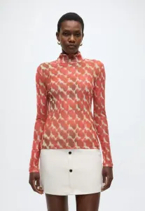 Топ с длинными рукавами из сетчатой ткани alba Bardot, Red Spot