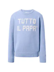 Вязаный джемпер с круглым вырезом Mc2 Saint Barth, синий