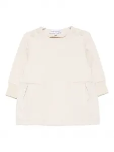 Платье с пуговицами и сплошным флокированным логотипом Emporio Armani Kids, нейтральный