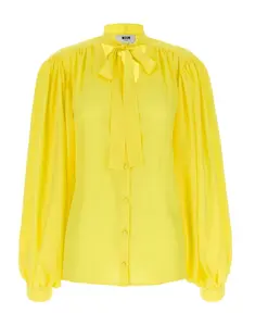 Рубашка с бантом Msgm, желтый