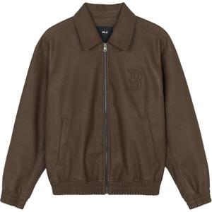 MLB Кожаная куртка унисекс коричневая, Brown