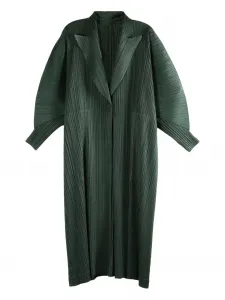 Плиссированное пальто Pleats Please Issey Miyake, зеленый
