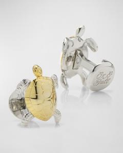 Мужские двухцветные запонки Turtle Movement 3D Cufflinks Inc.