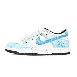 Nike Dunk Black White, весенние романтичные устойчивые к истиранию low top скейтборд обувь unisex blue white
