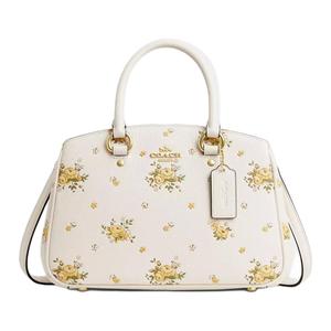 COACH Текстурированная кожаная сумка-шоппер, через плечо, кроссбоди, женская белая Trumpets