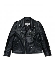 MM6 Maison Margiela Kids байкерская куртка с декоративной строчкой, черный