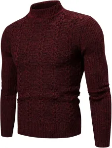 Толстовка с длинным рукавом для мужчин, вязаная, с воротником, теплая