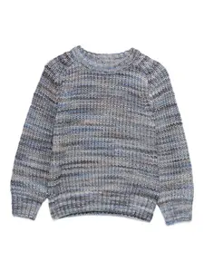 Вязаный джемпер в полоску с круглым вырезом Molo, синий
