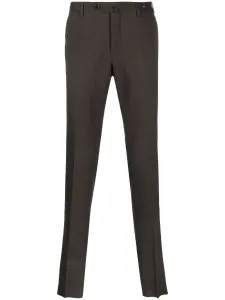 Зауженные брюки строгого кроя PT Torino, коричневый