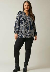 Блуза CREPE TIE NECK Evans, темно-синий