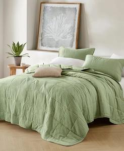 Наборы текстурированных одеял Mina вафельного переплетения 510 Design, зеленый