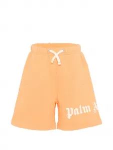 Шорты с логотипом и кулиской Palm Angels Kids, оранжевый