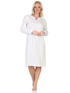 Ночная рубашка NORMANN Langarm klassische Design Knopfleiste am Hals, цвет altrose