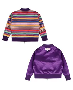 Девчачий реверсивный легкий бомбер на молнии Mixed Up Clothing, фиолетовый