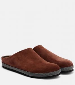 Мокасины из замши monili Brunello Cucinelli, Burgundy
