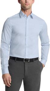 Мужская рубашка Calvin Klein Slim Fit с нескользящим воротником-«елочкой», Blue Bird