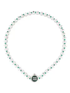 Колье с кристаллами Miu Miu, серебристый