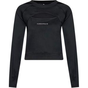 Converse Футболка с рукавом реглан женская черная