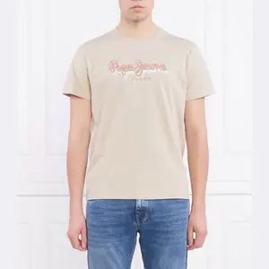 Богатая футболка обычного кроя Pepe Jeans London, бежевый