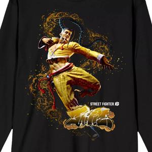 Мужская футболка Street Fighter VI Jamie с длинными рукавами и рисунком Licensed Character