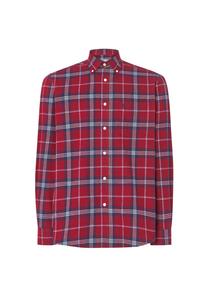 Мужская рубашка фланелевая, с длинным рукавом, в клетку, хлопок, с карманом, красная El Búho NOCTURNO, красный