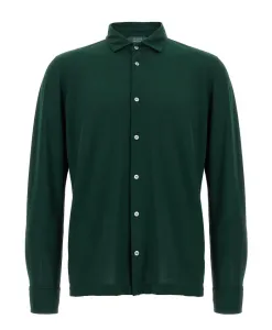 Рубашка из ледяного хлопка Zanone, зеленый